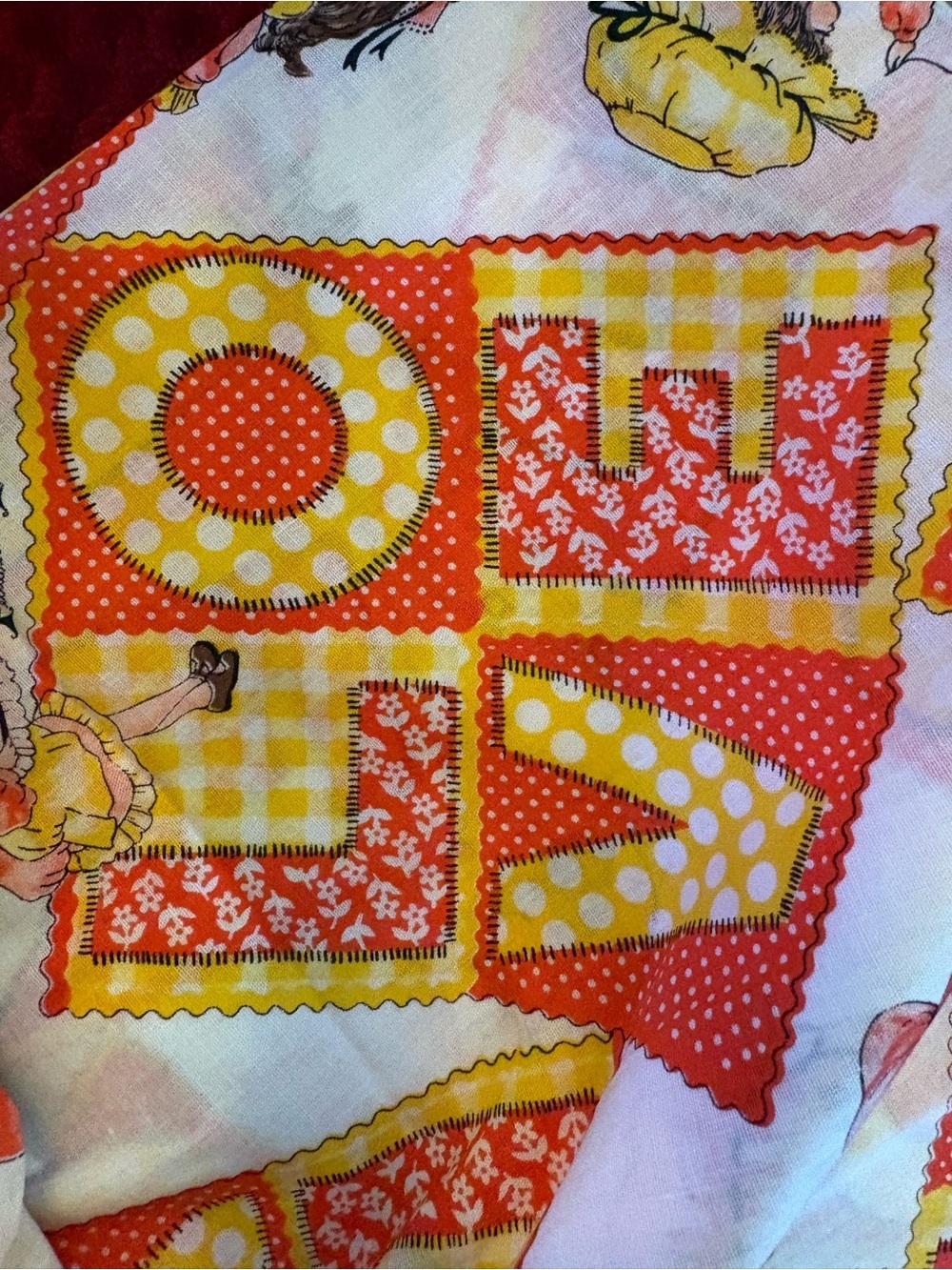 Vintage Petticoats & Pantaloons Rag Doll LOVE Cotton Fabric 2 Yards 44” Wide - Picture 7 of 9